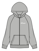 The Womens Zip Hoodie - Heather - Hi Power - Left Chest & Back Stacked - Printed - Black