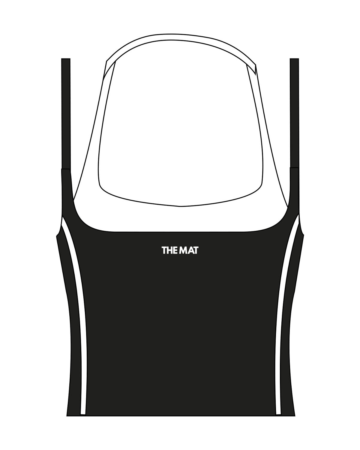 The Piped Tank - Black - MAT - Center Back - Printed - White