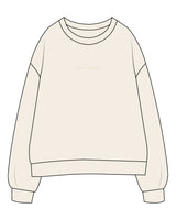 The Womens Crewneck - Butter - SOUL YOGA - Center Chest - Embroidered - Tone on Tone