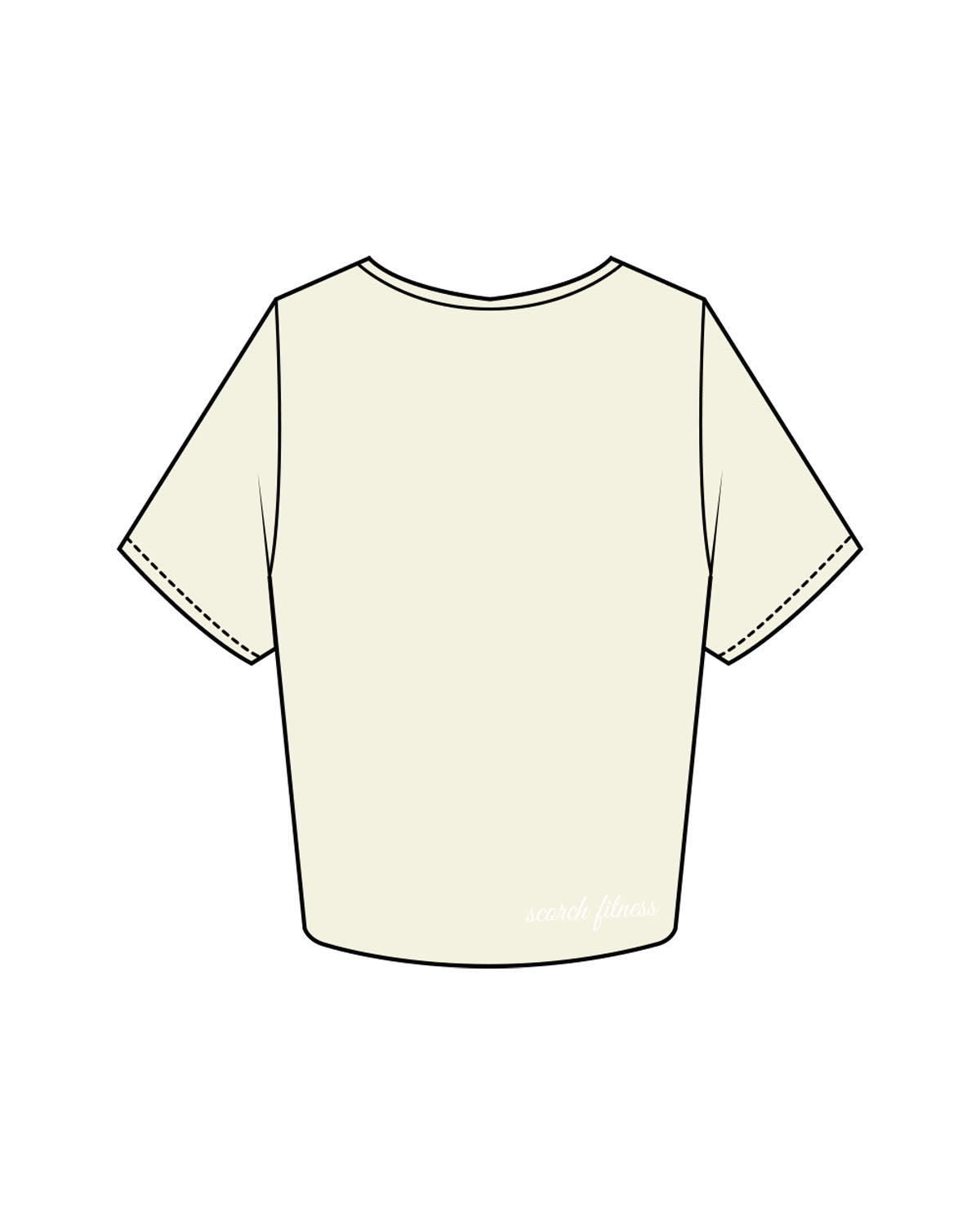 The Crop Tee - Butter - Scorch Fitness - Left chest & Back Bottom Right - Embroidered - Full Color