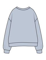 The Womens Crewneck - Powder - Vintage Pour - Upper Chest Initials & Right Wrist - Embroidered - White