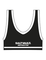 The Piped Bra - Black - Saltvault Instructor - Left Chest & Center Back - Printed - White