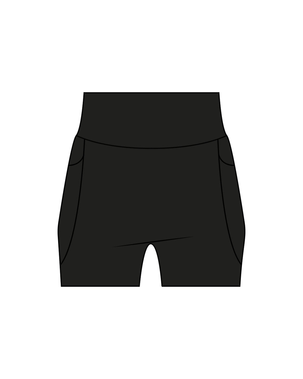 The Womens Sporty Pocket Short - Black - HiLo - Center Waist Back - Printed - White