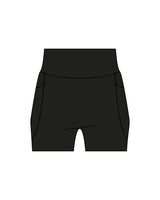 The Womens Sporty Pocket Short - Black - HiLo - Center Waist Back - Printed - White