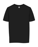 The Womens Tee - Black - Krista - Center Chest Stacked & Back Center - White