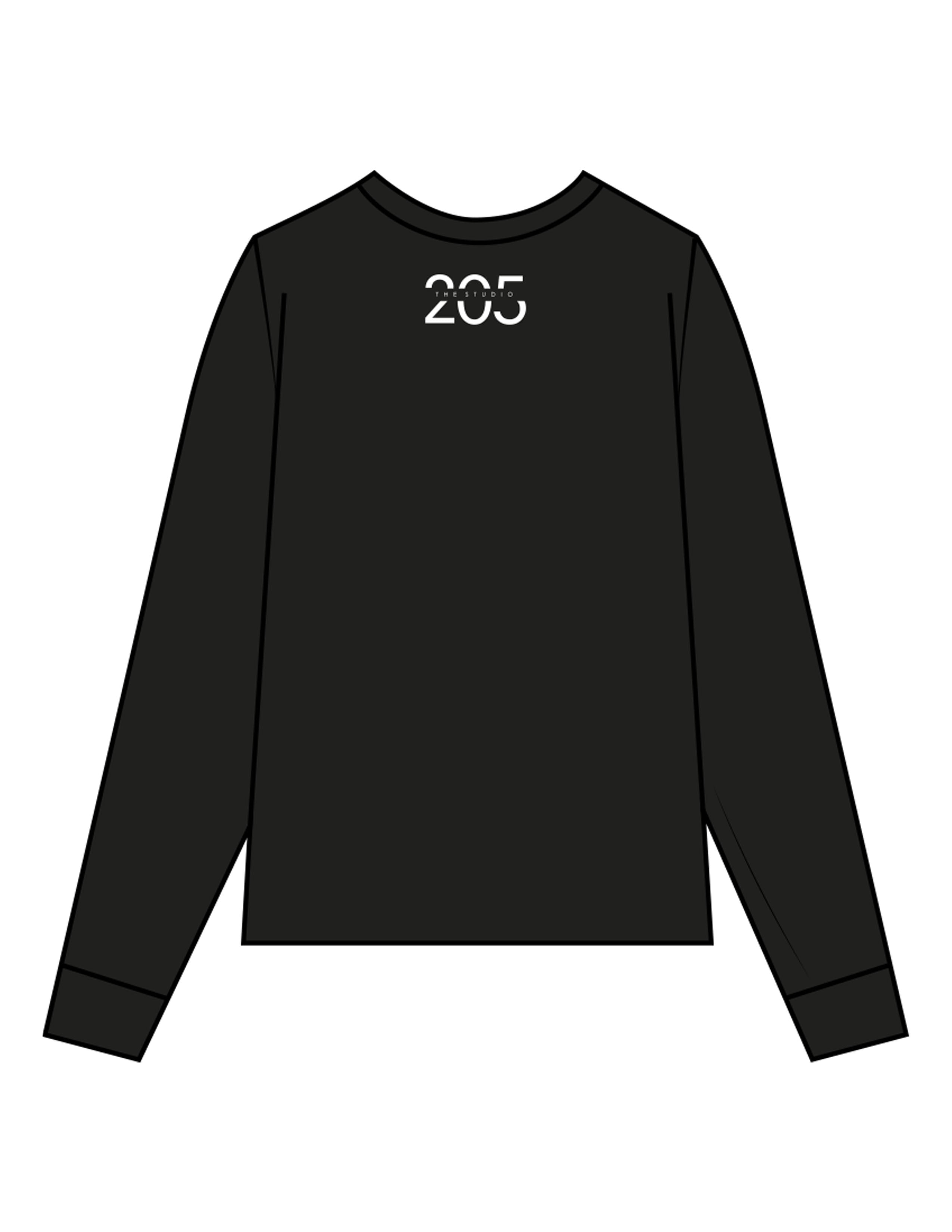 THE MENS HEAVYWEIGHT LONG SLEEVE - Black - Studio 205 - Left Chest "LAGREE" & Back Neckline - Printed - White