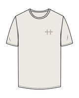 The Mens Tee - Bone - Haus of Fitness - Left Chest & Back Vertical Text - Tone on Tone