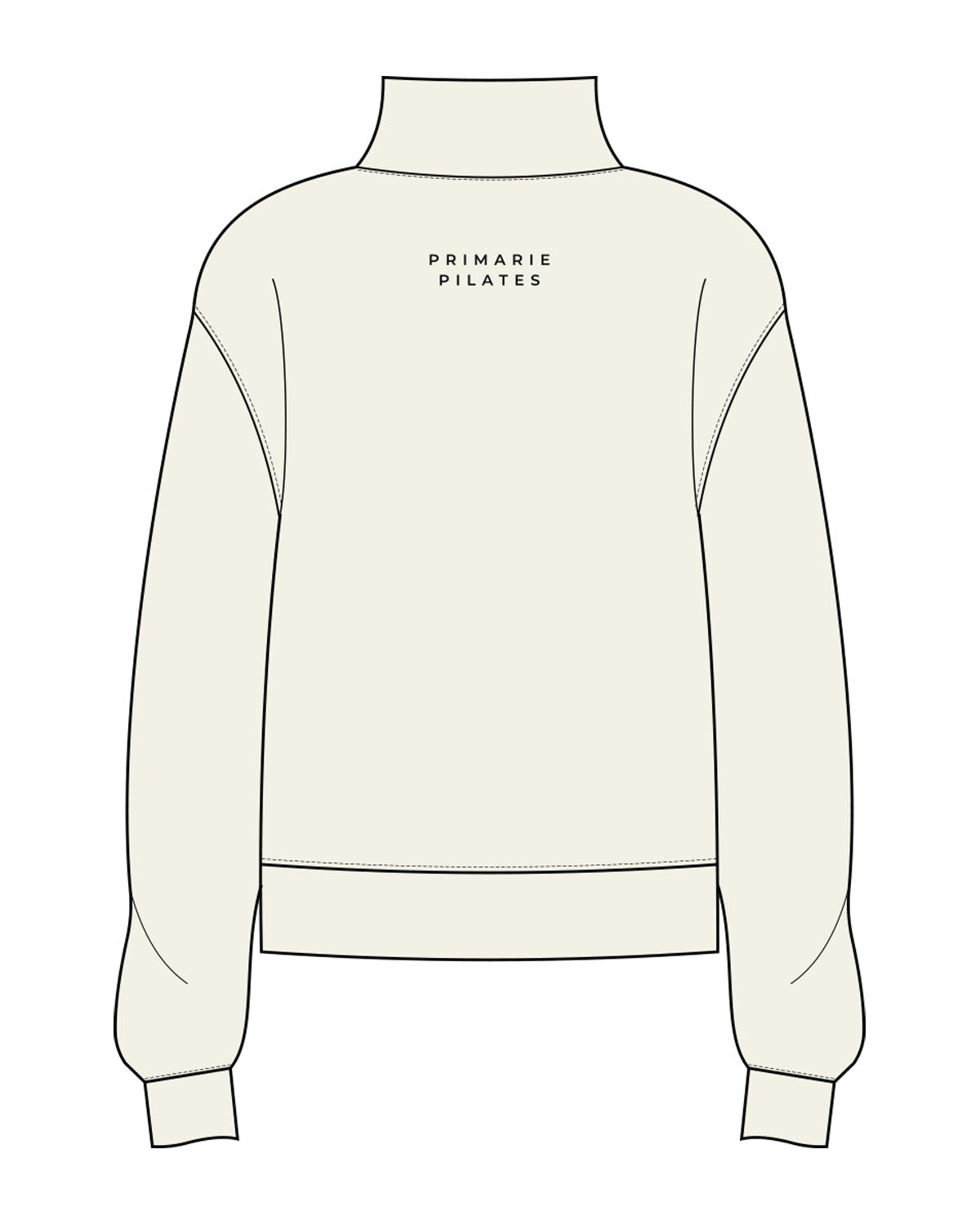 The Womens 1/4 Zip - Off White - Primarie Pilates - Left Chest & Upper Back Stacked - Embroidered - Black