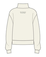 The Womens 1/4 Zip - Off White - Primarie Pilates - Left Chest & Upper Back Stacked - Embroidered - Black