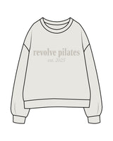 The Womens Crewneck - Washed Bone - Revolve Pilates - Center Chest & Back Neckline - Printed - Tone on Tone