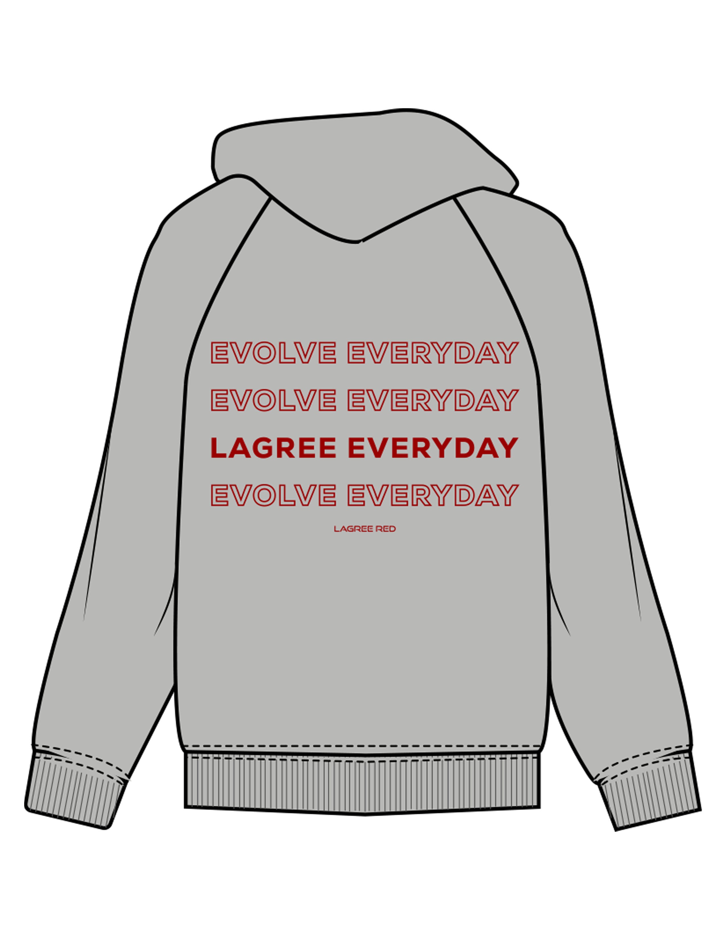The Womens Zip Hoodie - Heather - Lagree Red - Left Chest & Back Stacked - Printed - Red