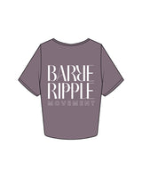 The Crop Tee - Mauve - Barre Ripple - Left Chest & Back Stacked - Printed - White