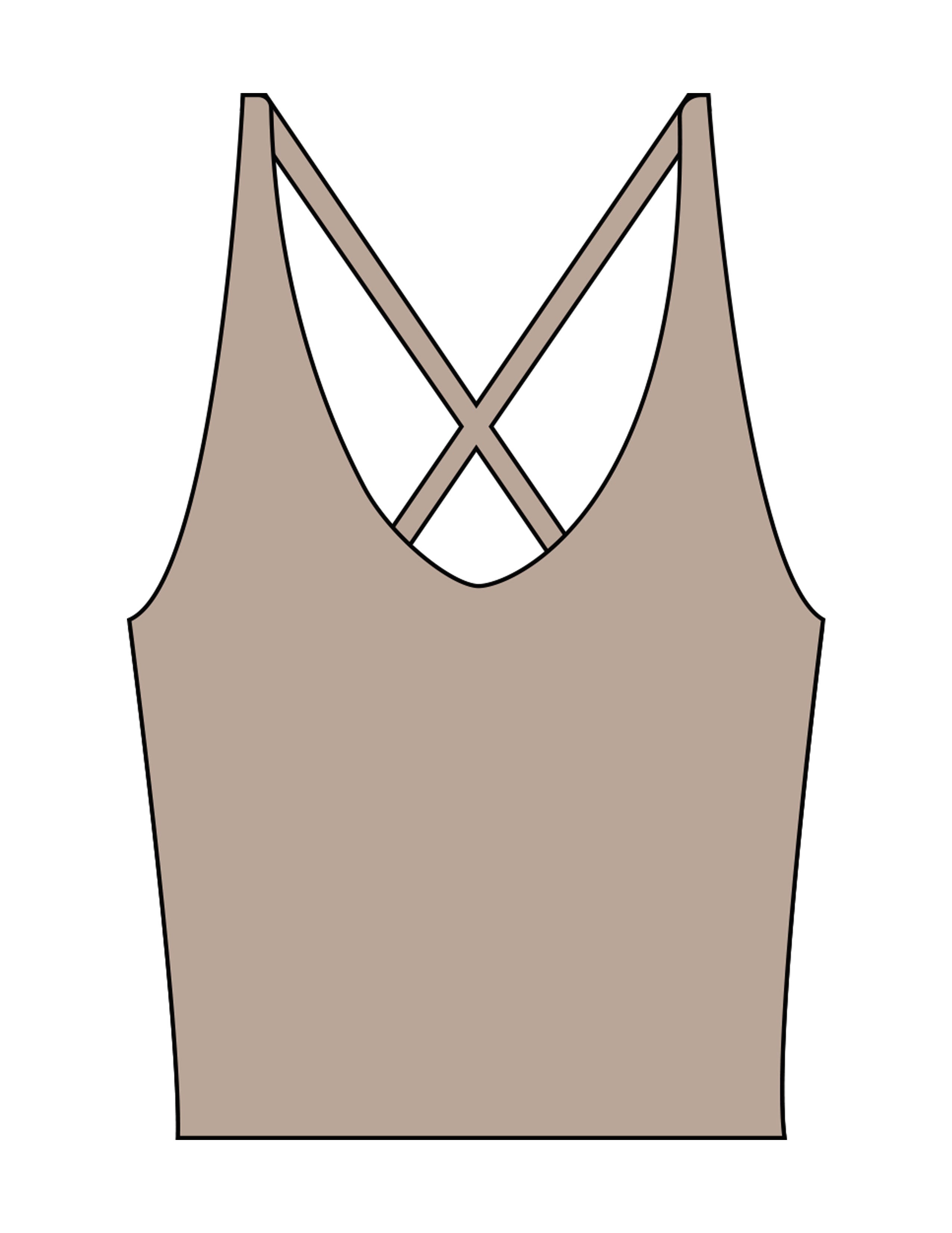 The Sporty Strappy Tank - Light Brown - Sculpt'd Studios - Center Back - Printed - Black
