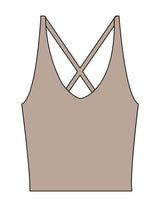 The Sporty Strappy Tank - Light Brown - Sculpt'd Studios - Center Back - Printed - Black