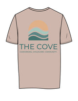 The Womens Tee - Mushroom - The Cove - Left Chest - Back Center Stacked - Printed - Full Color