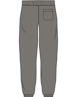 The Mens Sweatpants - Washed Gray - Bean Head - Left Leg - Embroidered - Off White