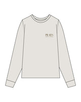 The Womens Heavyweight Long Sleeve - Washed Bone - Coastal Movement - Left Chest - Embroidered - Brown