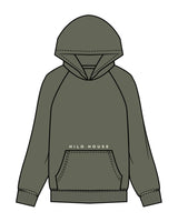 The Mens Hoodie - Cypress - HiLo - Upper Pocket - Printed - Off White