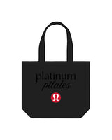 The Tote Bag - Black - Platinum Pilates - Center Stacked - Printed - Full Color