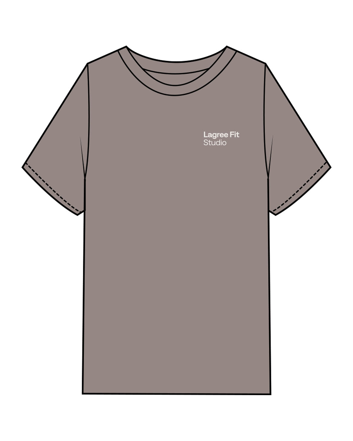 The Mens Heavyweight Tee - Washed Gray - Lagree Fit Studio - Left Chest - Back Center - Printed - Bone