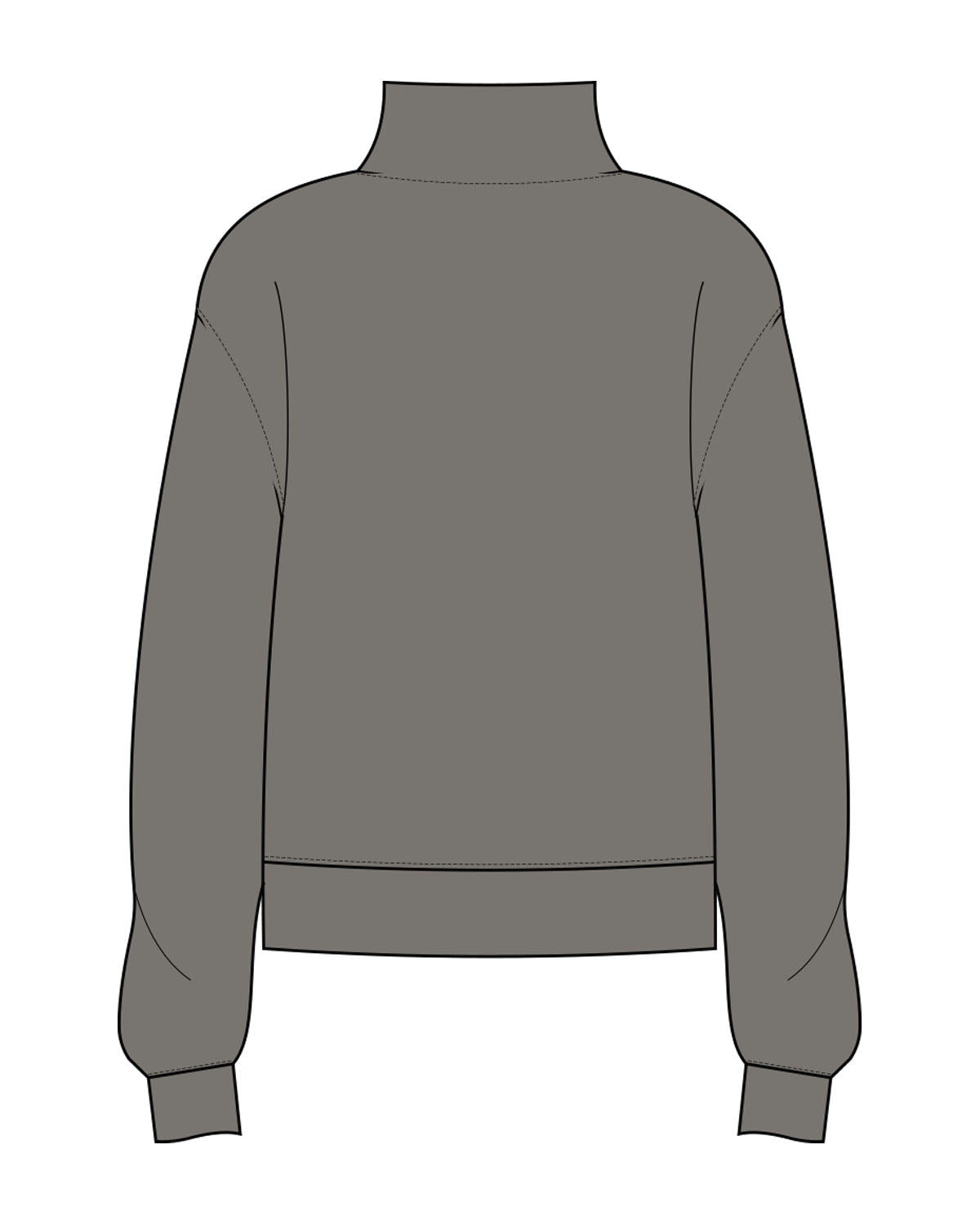 The Womens 1/4 Zip - Washed Gray - Chi50  - Left Chest Stacked - Printed - Coral