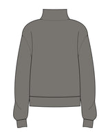 The Womens 1/4 Zip - Washed Gray - Chi50  - Left Chest Stacked - Printed - Coral
