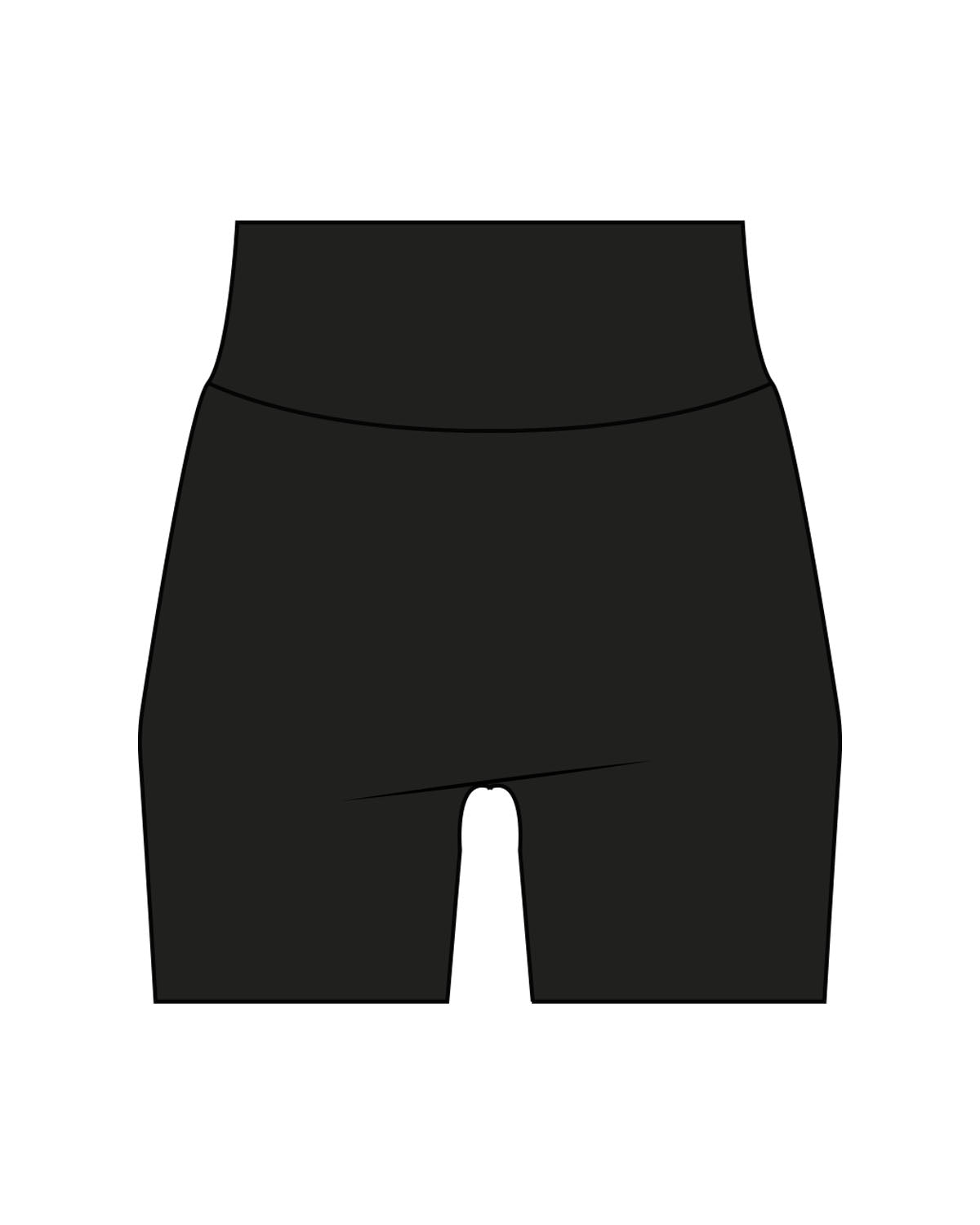 The Basic Short - Black - Studio 205 - Back Waist - Printed - White