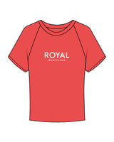 The Micro Rib Baby Tee - Red - Royal Training Club - Center Chest Stacked - Printed - White