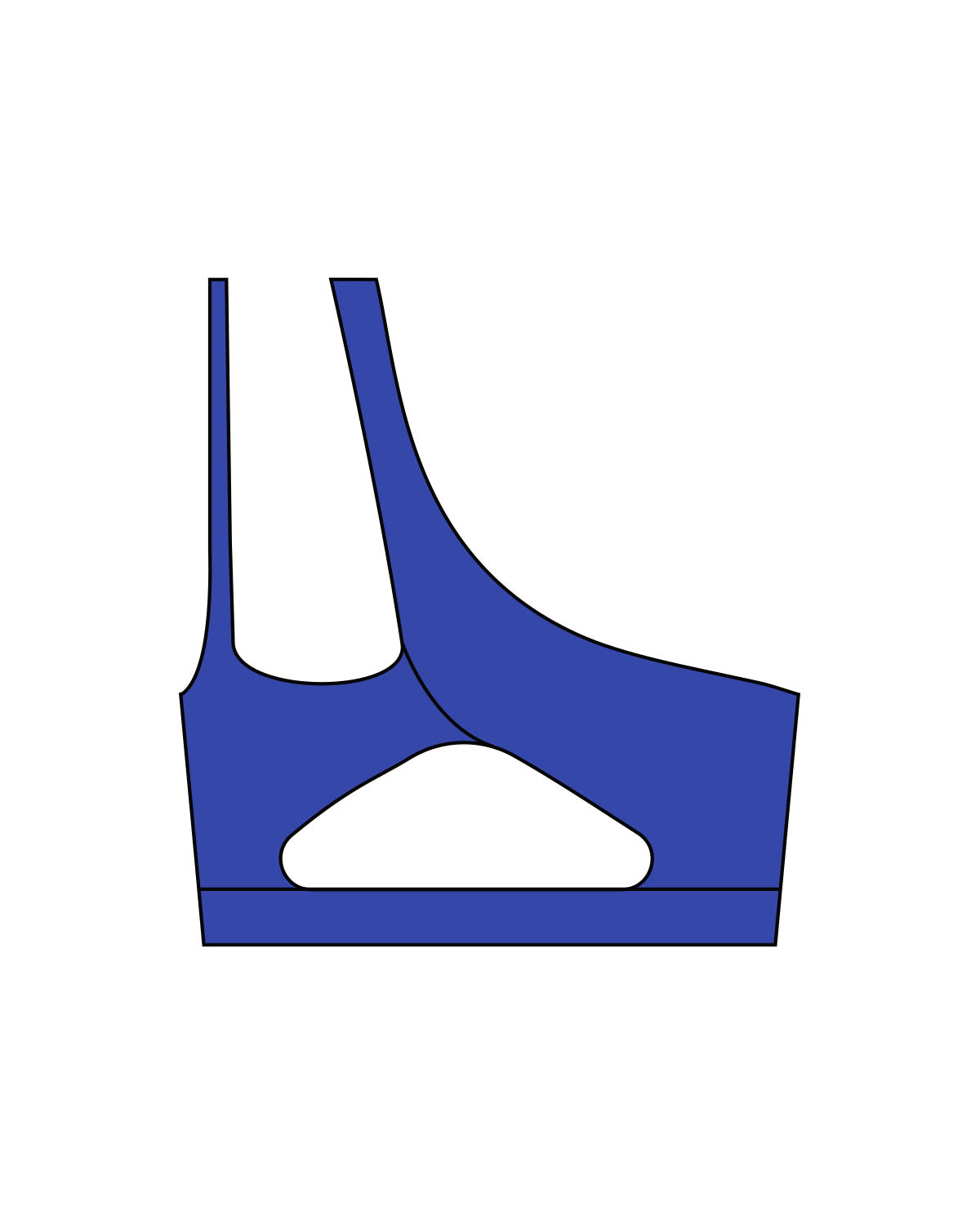 The One Shoulder Bra - Klein Blue - Lagree Tahoe - Center Chest - Printed - White