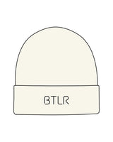 The Beanie - Off White - BTLR - Center Fold - Embroidered - Black