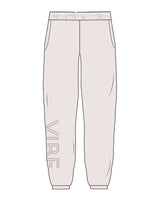 The Womens Sweatpants - Bone - Vibe Hot Yoga & Pilates - Right Leg - Printed - Tone on Tone