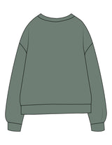 The Midweight Unisex Crewneck - Washed Alpine - Mantra -  Left Chest Stacked - Printed - White