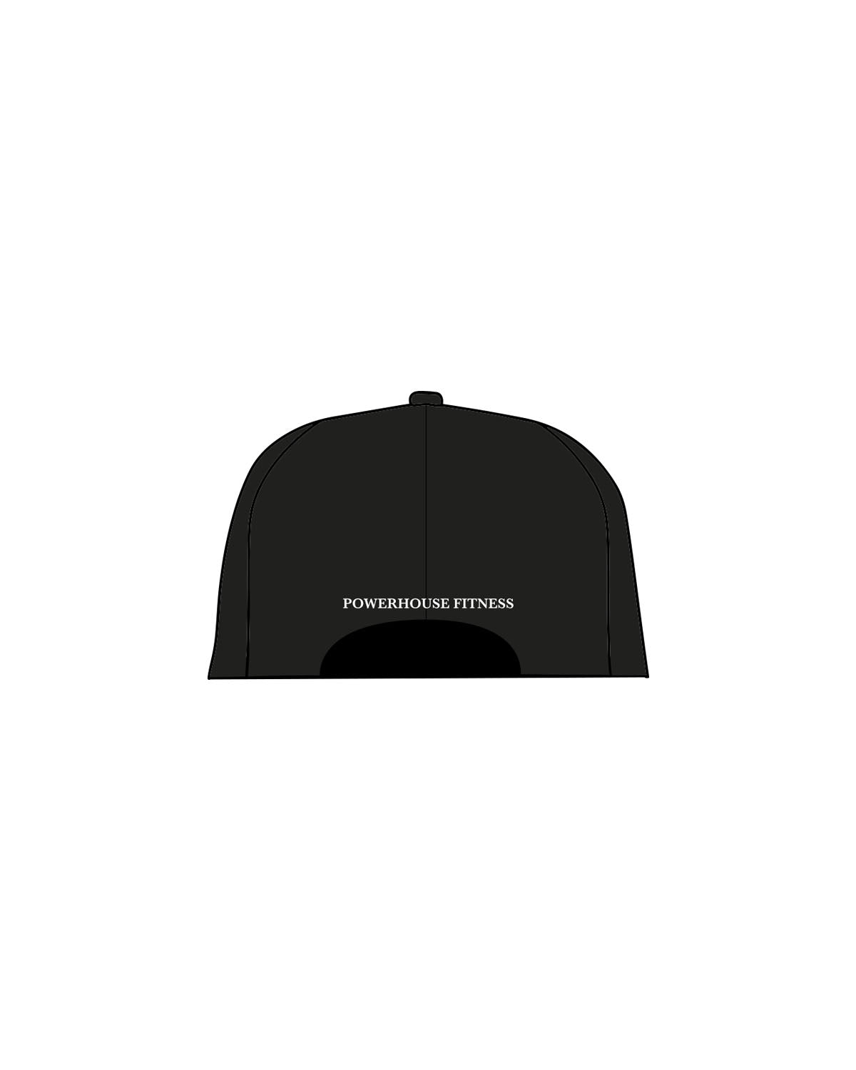 The Dad Hat - Black - Powerhouse Fitness - Center Crown & Back Panel - Embroidered - White