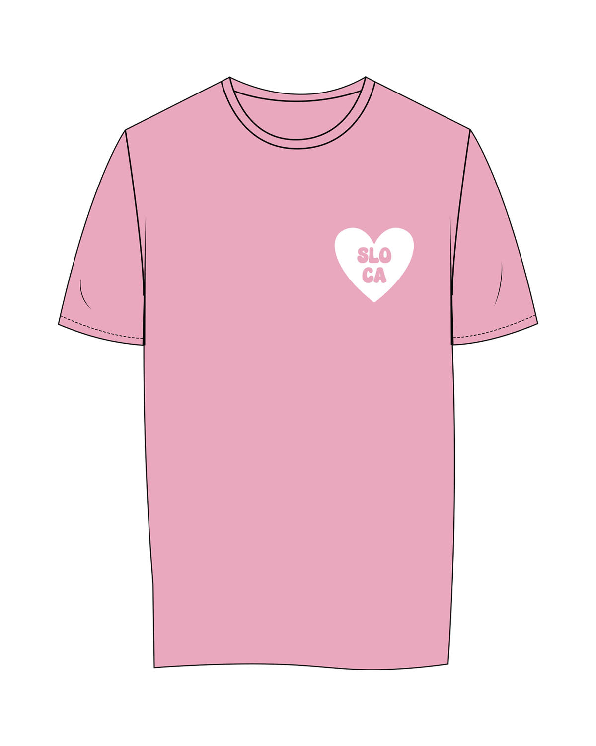The Womens Tee - Pink - Powerhouse Fitness - Left Chest & Center Back Stacked - Printed - White