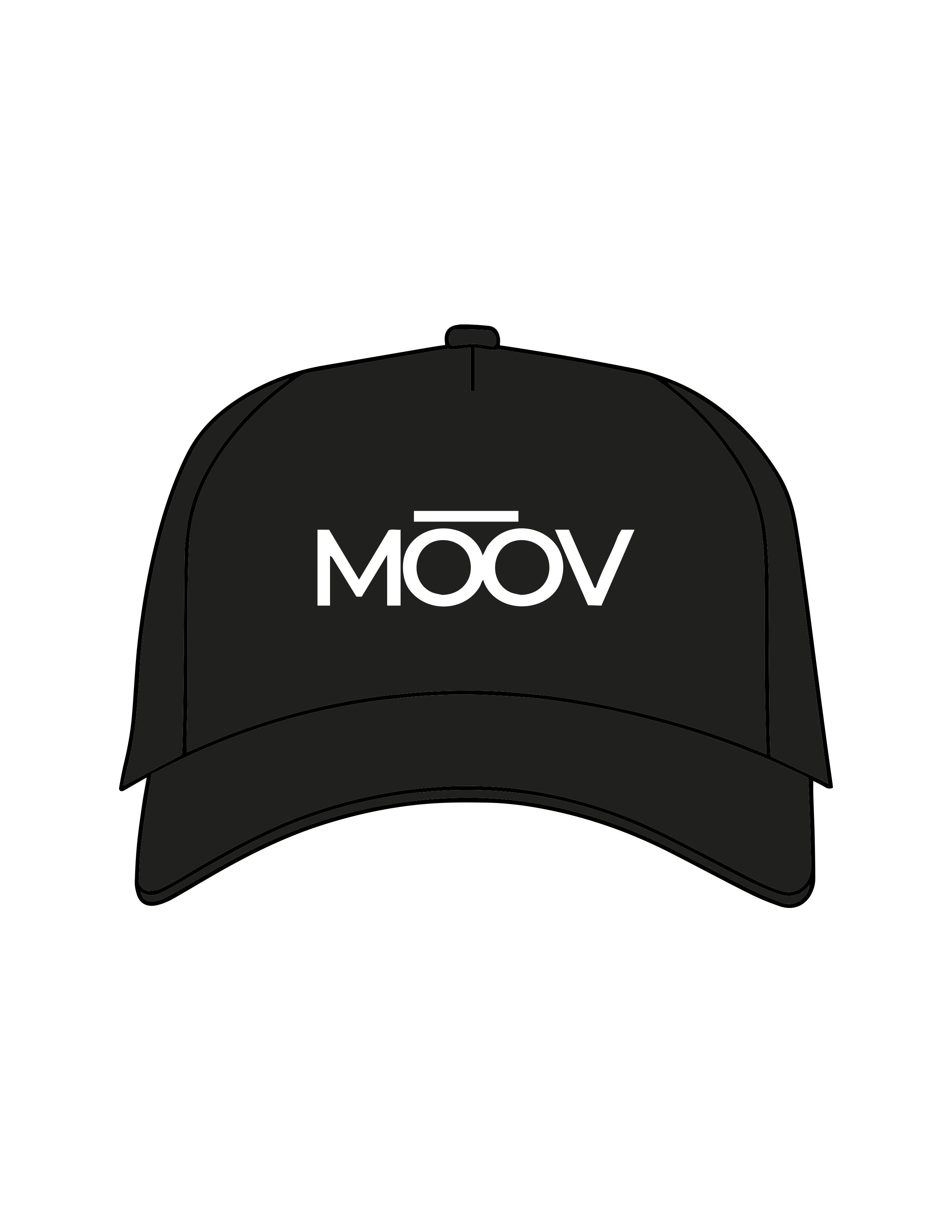 The Trucker Hat - Black - Moov Seattle - Center Crown - Embroidered - Puff - White