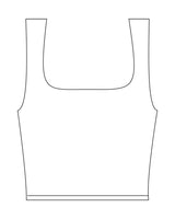 The Square Neck Tank - White - C Wickson - Back Neckline - Printed - Black