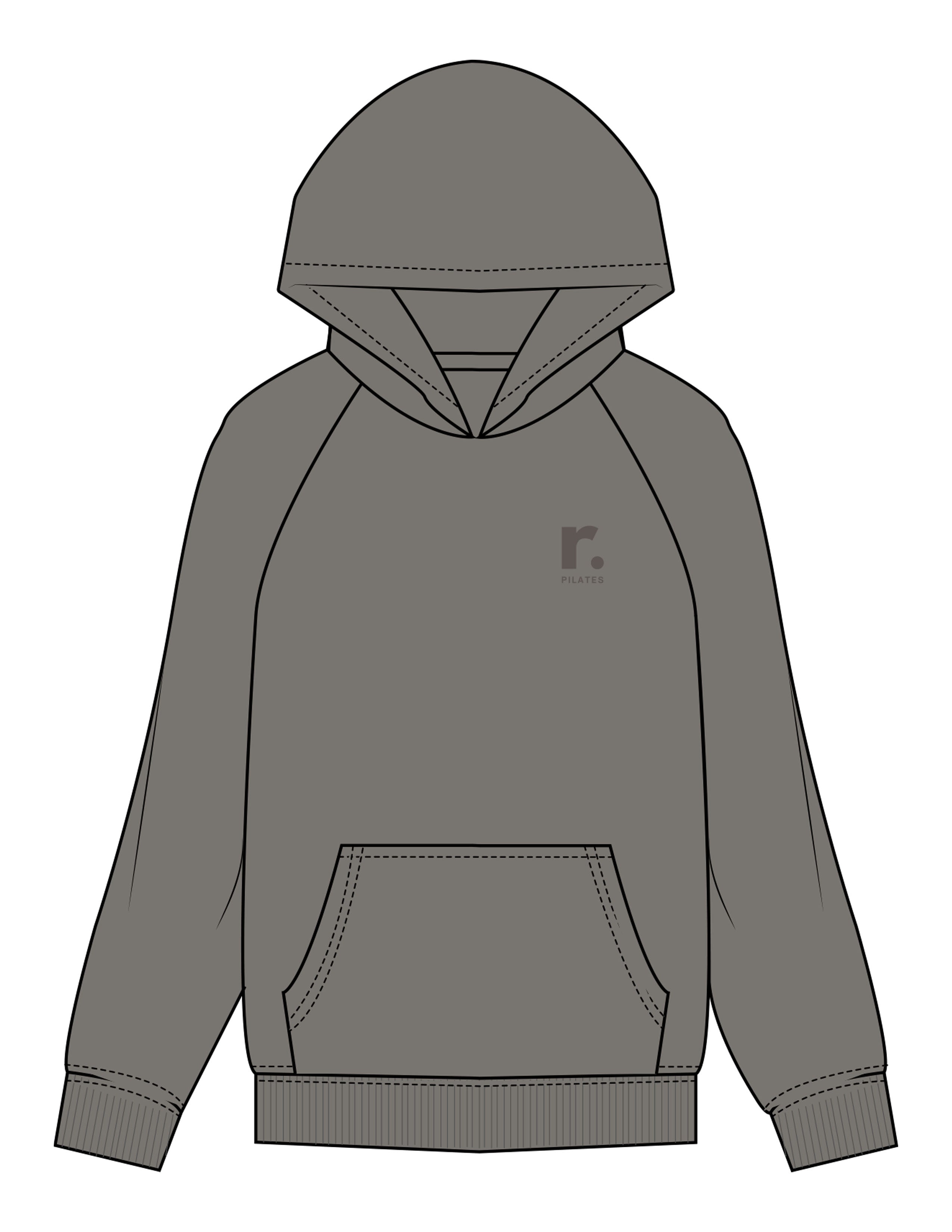 The Womens Hoodie - Washed Gray - RPCS - Left Chest Stacked - Printed - Tone on Tone