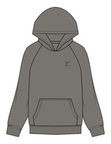The Womens Hoodie - Washed Gray - RPCS - Left Chest Stacked - Printed - Tone on Tone