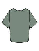 The Crop Tee - Sage - Fase Lagree - Left Chest & Left Sleeve - Printed - Ecru