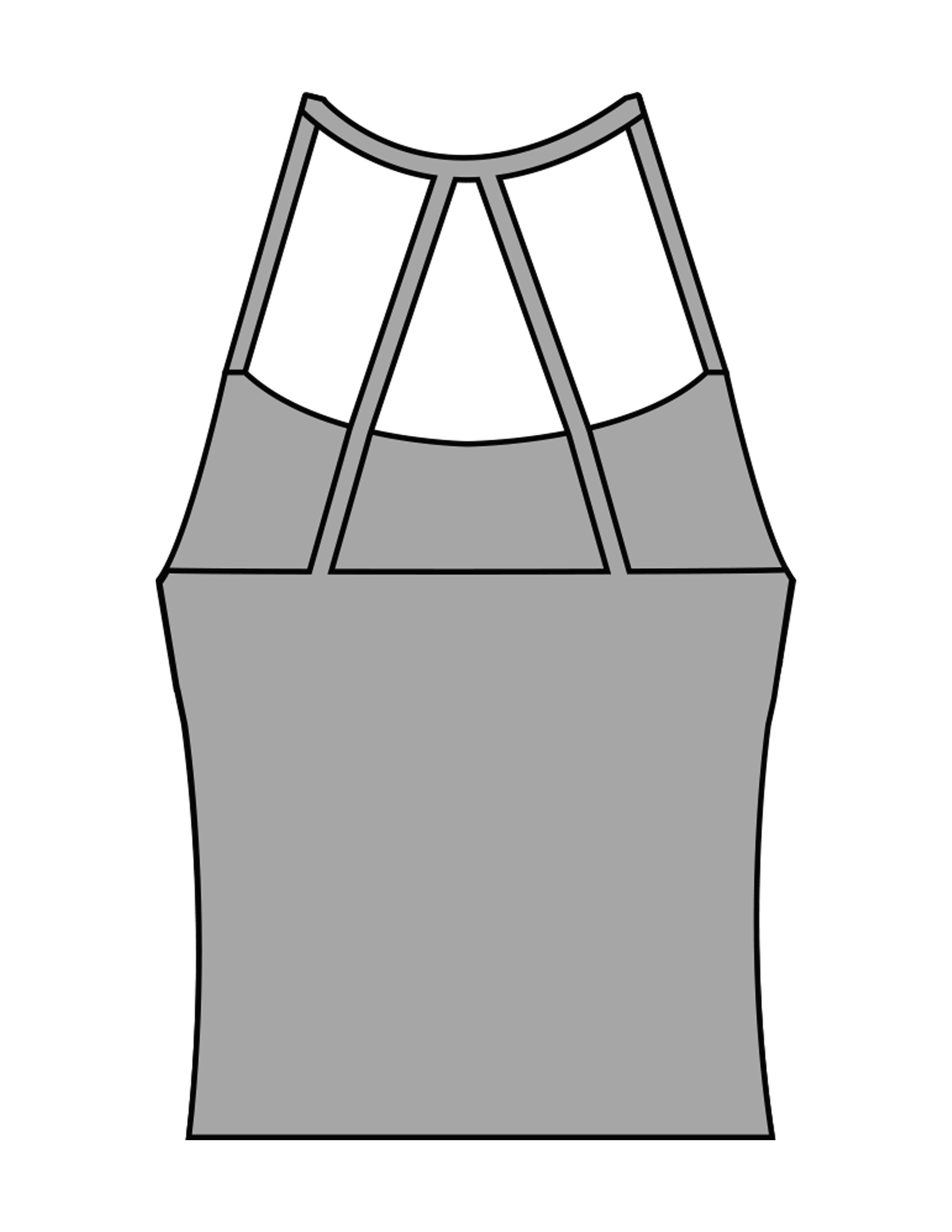 The Womens Sporty Tank - Grey - Movement Pilates Buffalo - Center Chest Stacked - Printed - White