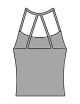 The Womens Sporty Tank - Grey - Movement Pilates Buffalo - Center Chest Stacked - Printed - White