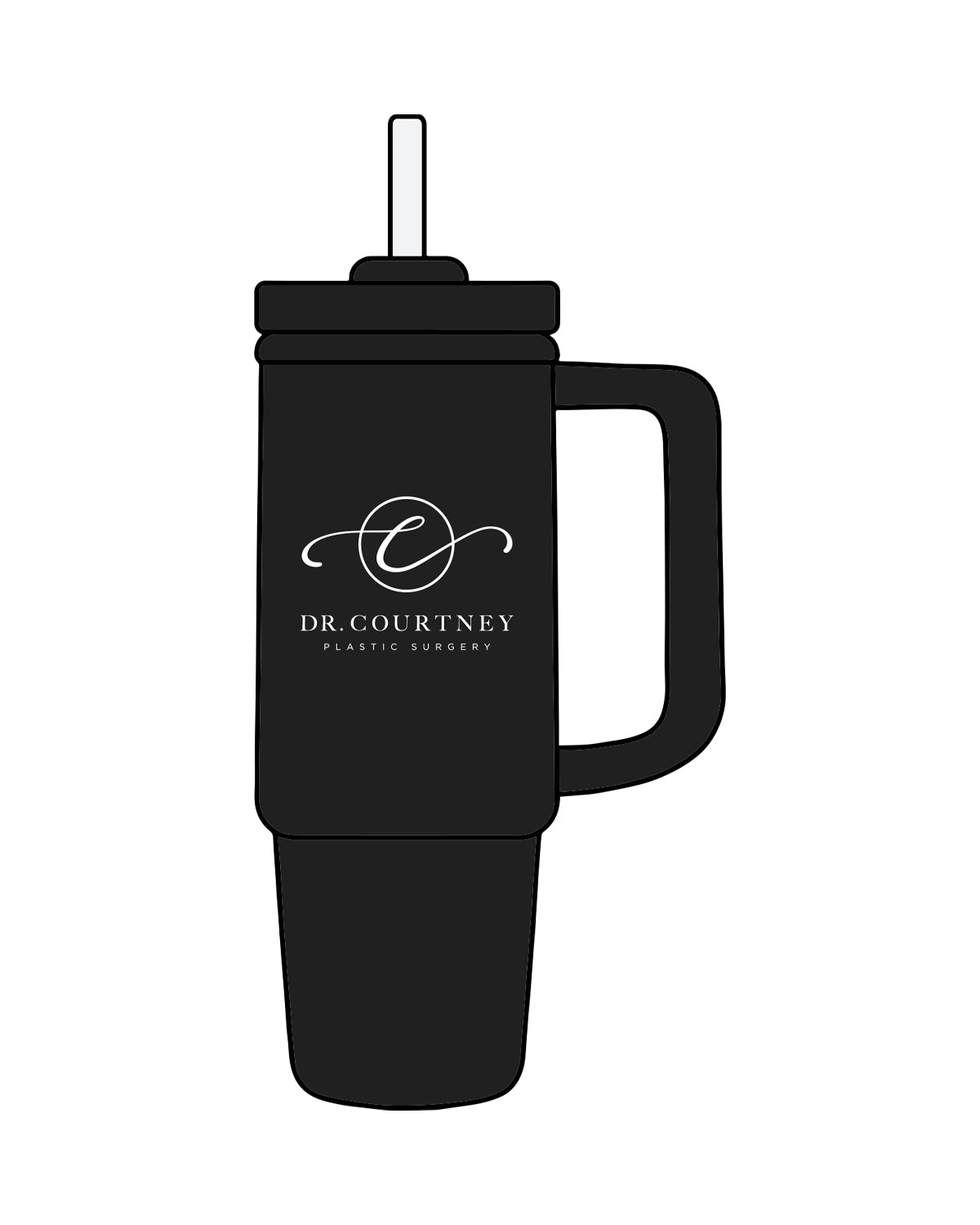 The Tumbler Cup - Black - Dr.Courtney - Center Stacked - White