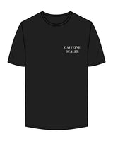 The Mens Tee - Black - Bean Head - Left Chest Stacked & Center Back - White