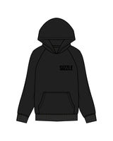 The Womens Hoodie - Black - Sizzle - Left Chest  - Tone on Tone