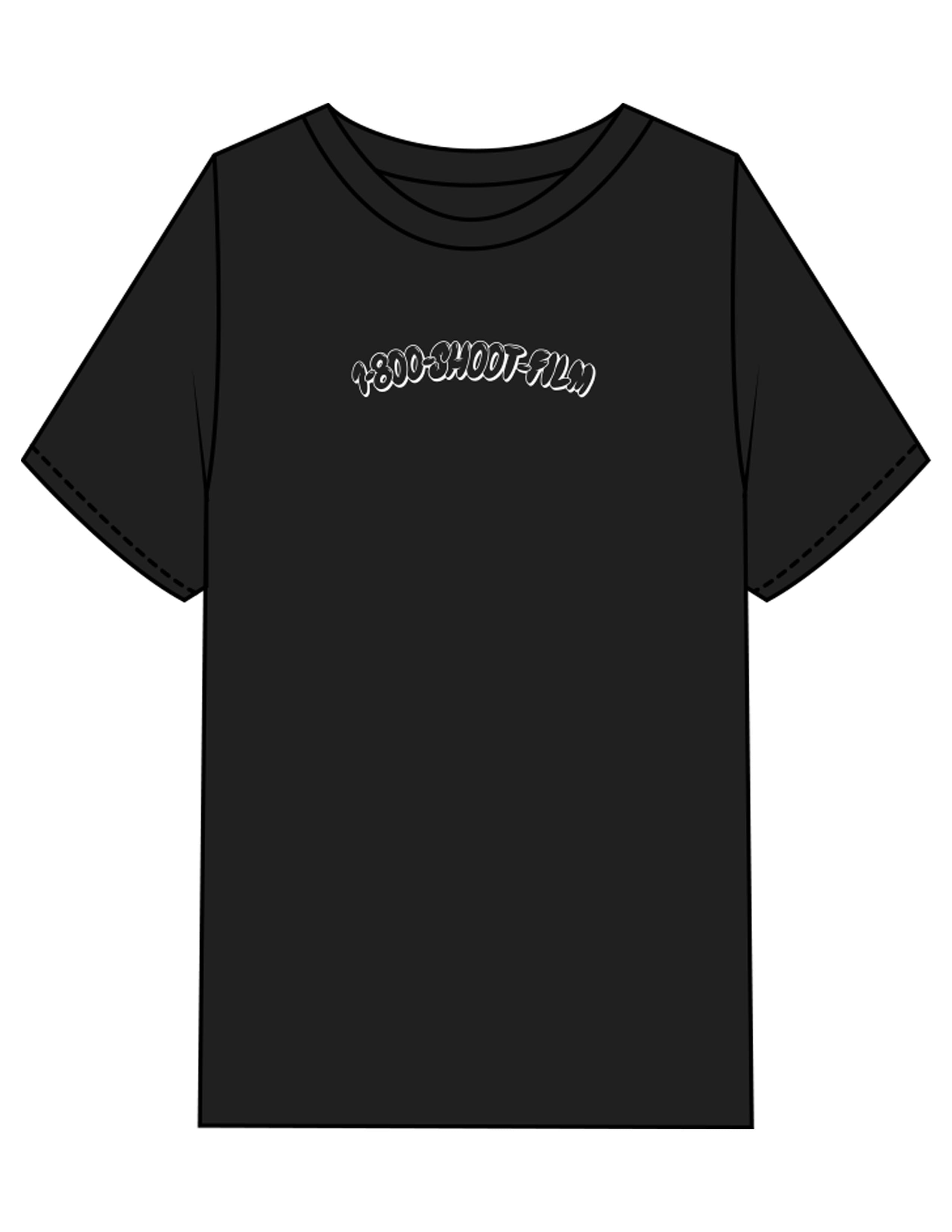 The Mens Heavyweight Tee - Black - 1800-SF - Center Chest - Printed - White