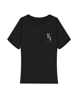 The Ribbed Baby Tee - Black - M4Lagree - Left Chest Stacked - Embroidered - Light Blue