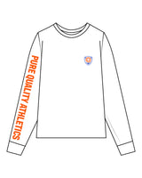 The Mens Heavyweight Long Sleeve - White - PURE QUALITY - Left Chest & Right Sleeve - Full Color
