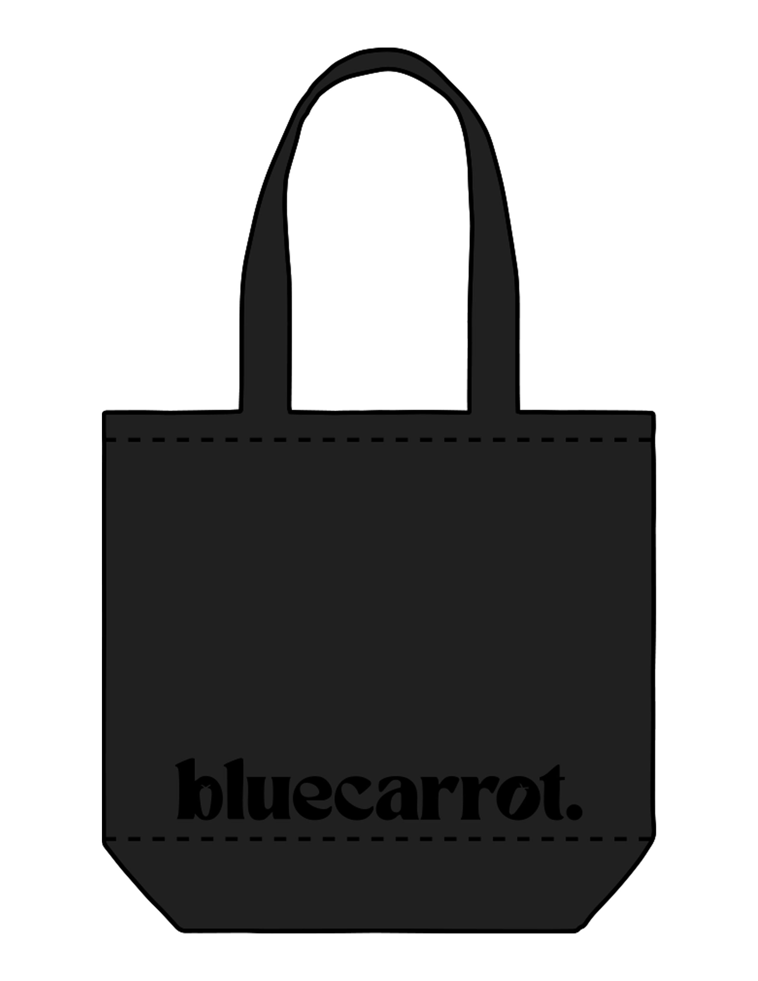 The Promo Tote Bag - Black - BlueCarrot - Front Bottom - Printed - Tone on Tone