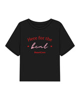 The Boxy Crop Tee - Black - HeartCore - Center Chest Stacked - Printed - Full Color