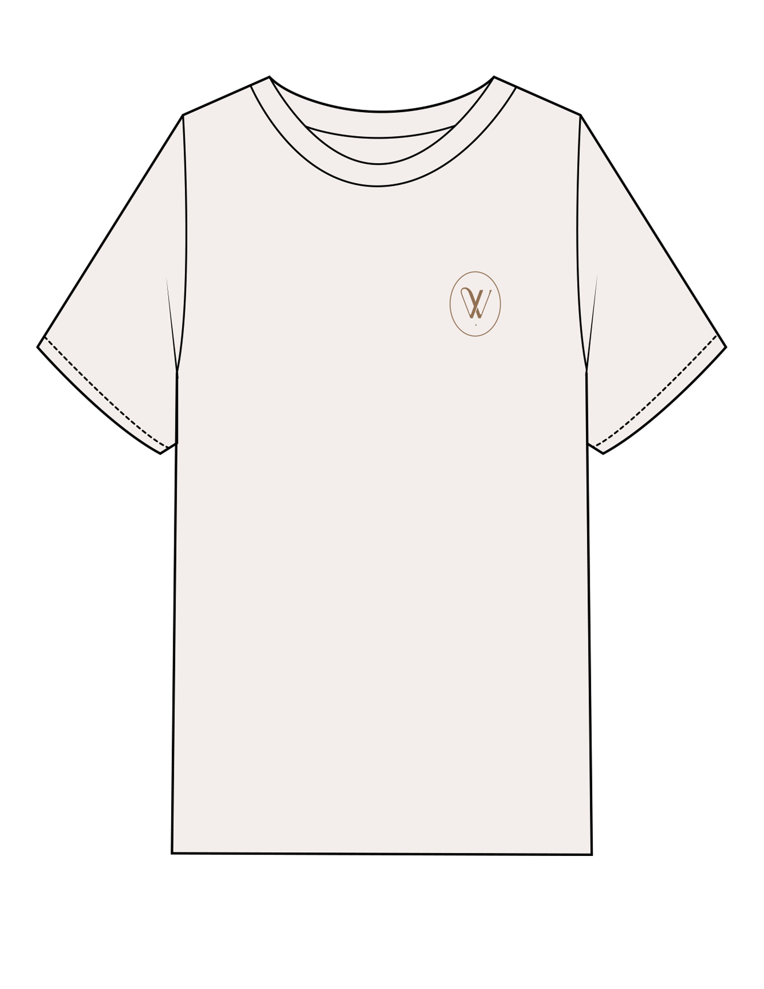 The Womens Heavyweight Tee - Off White - Velvaere - Left Chest & Back Stacked - Printed - Terracota